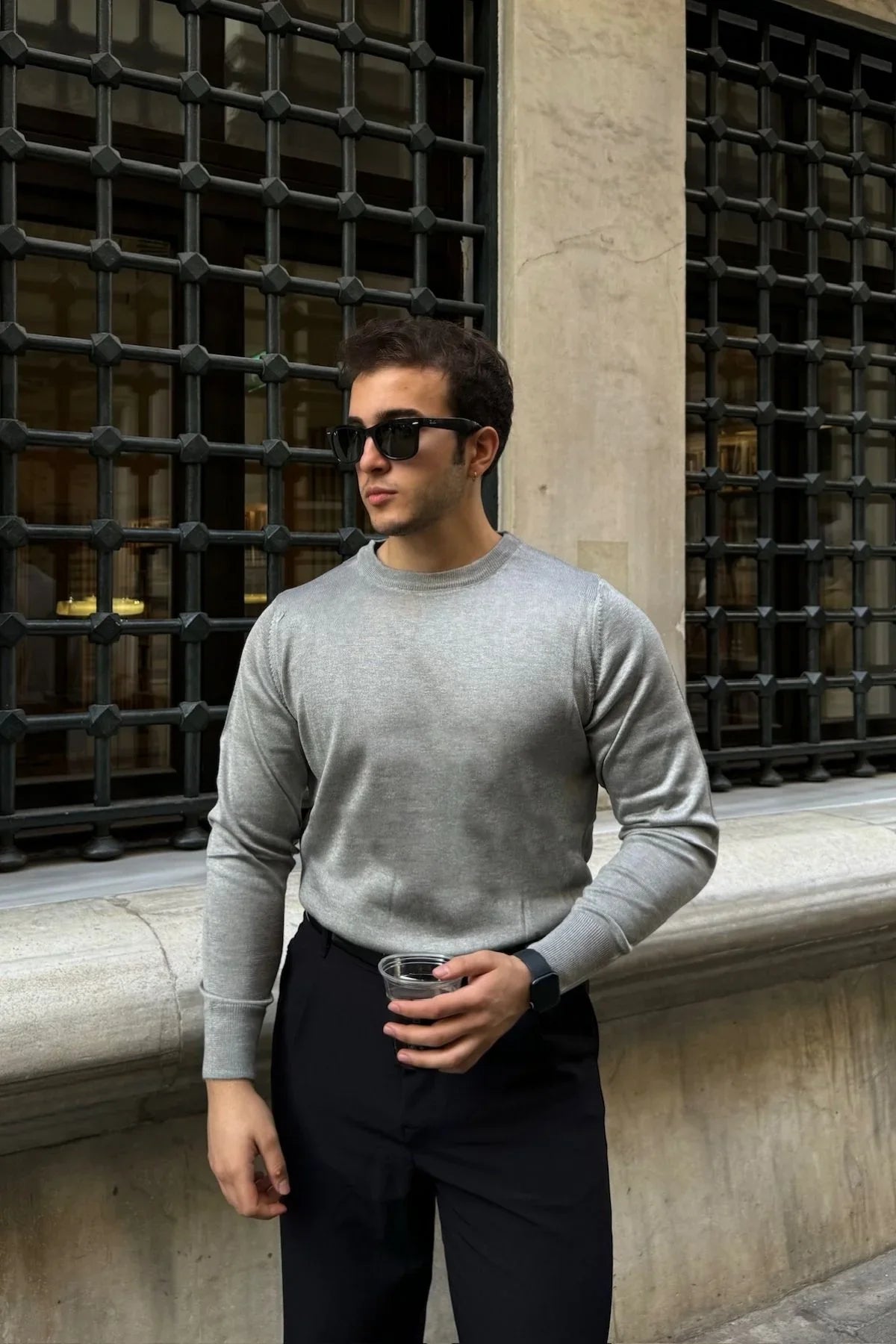 erkek-standart-fit-normal-kesim-bisiklet-yaka-triko-kazak-20124 - Livio Ferri