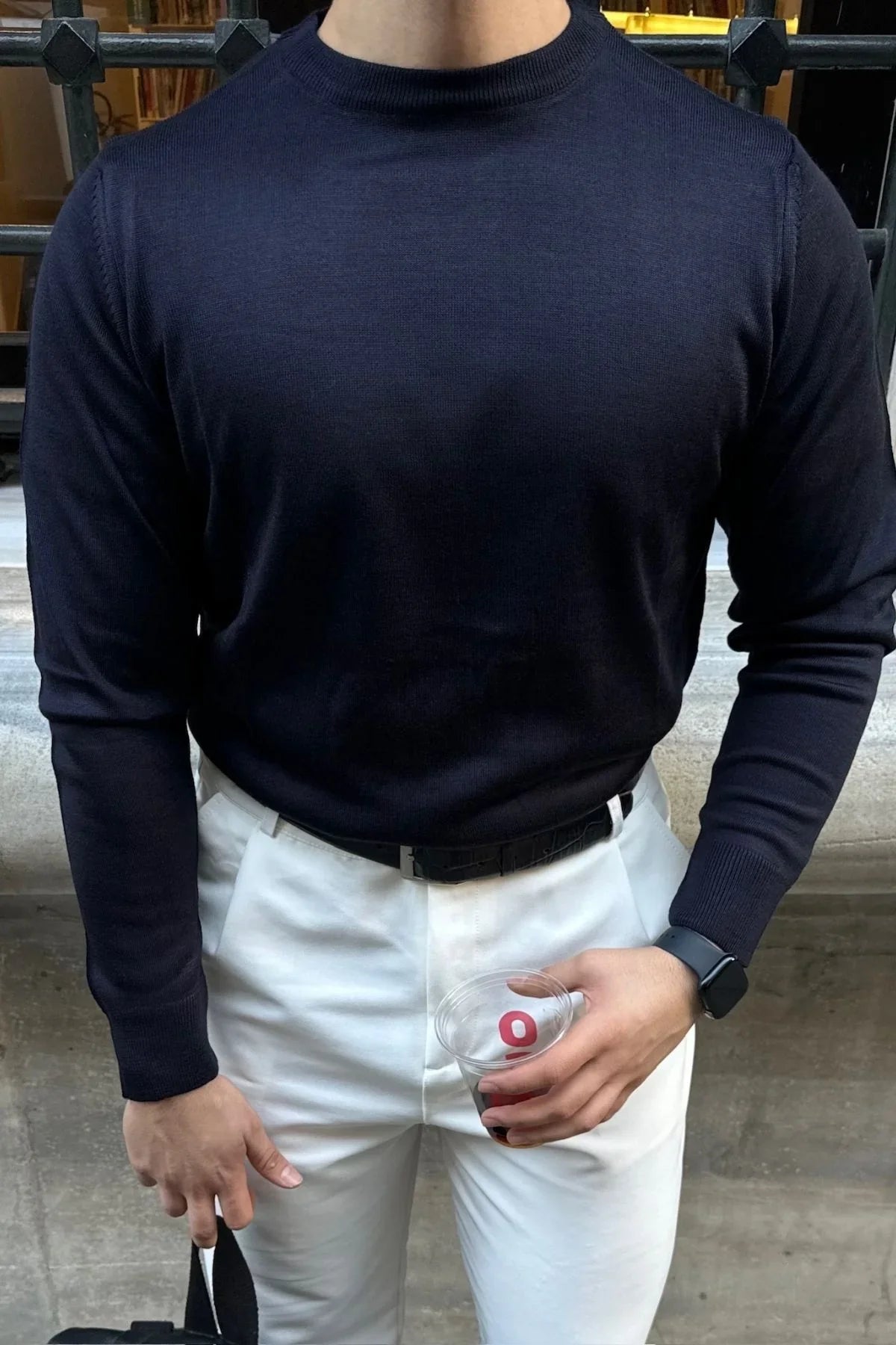 erkek-standart-fit-normal-kesim-bisiklet-yaka-triko-kazak-20126 - Livio Ferri