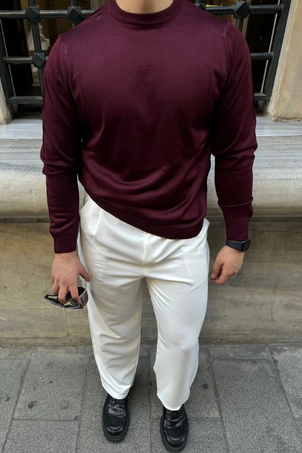 erkek-standart-fit-normal-kesim-bisiklet-yaka-triko-kazak-20129 - Livio Ferri