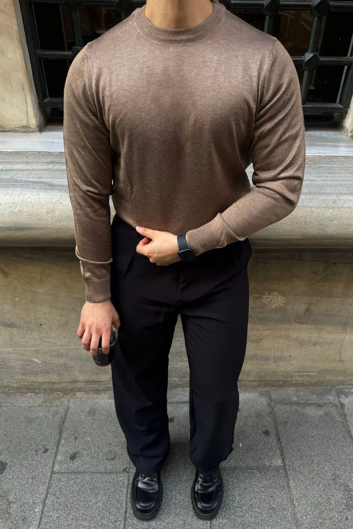 erkek-standart-fit-normal-kesim-bisiklet-yaka-triko-kazak-20134 - Livio Ferri