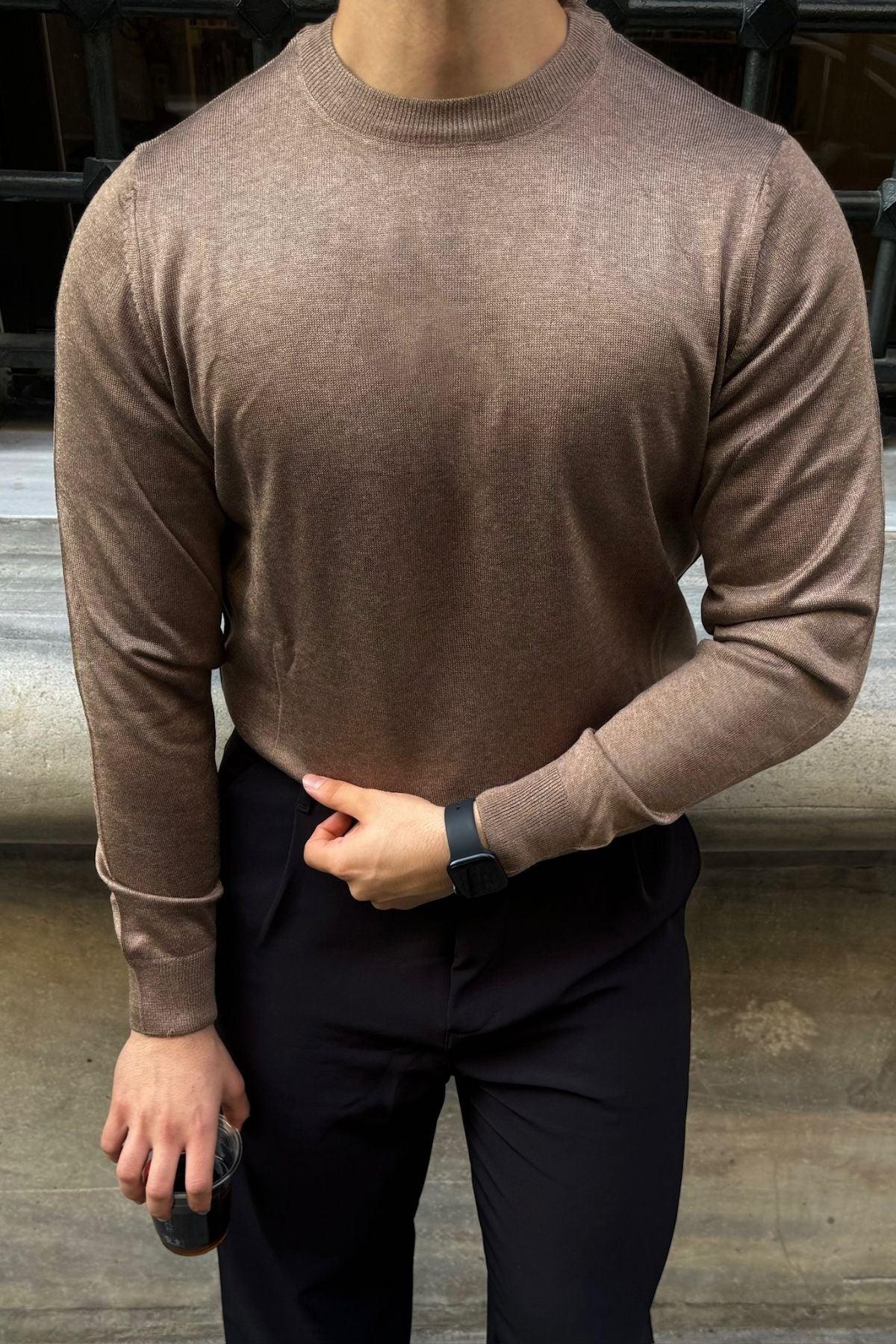 erkek-standart-fit-normal-kesim-bisiklet-yaka-triko-kazak-20135 - Livio Ferri