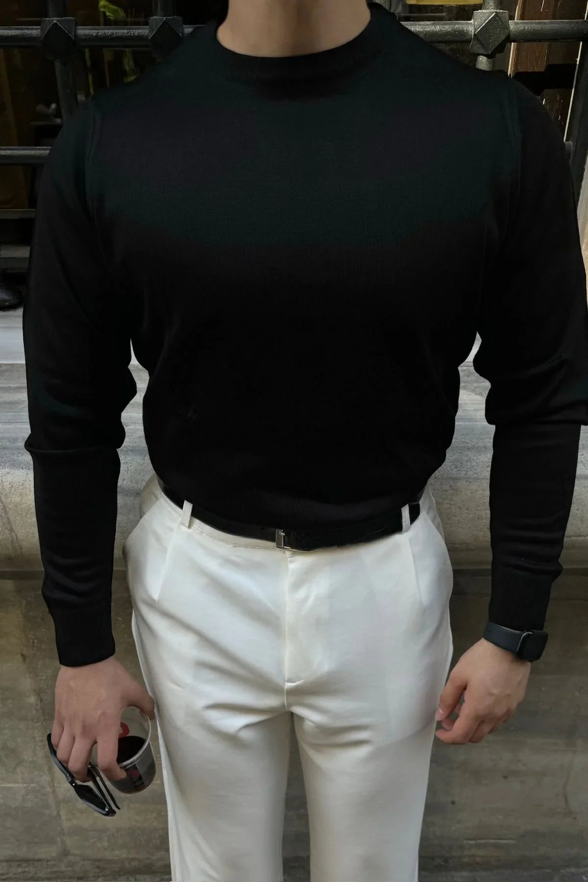 erkek-standart-fit-normal-kesim-bisiklet-yaka-triko-kazak-20138 - Livio Ferri