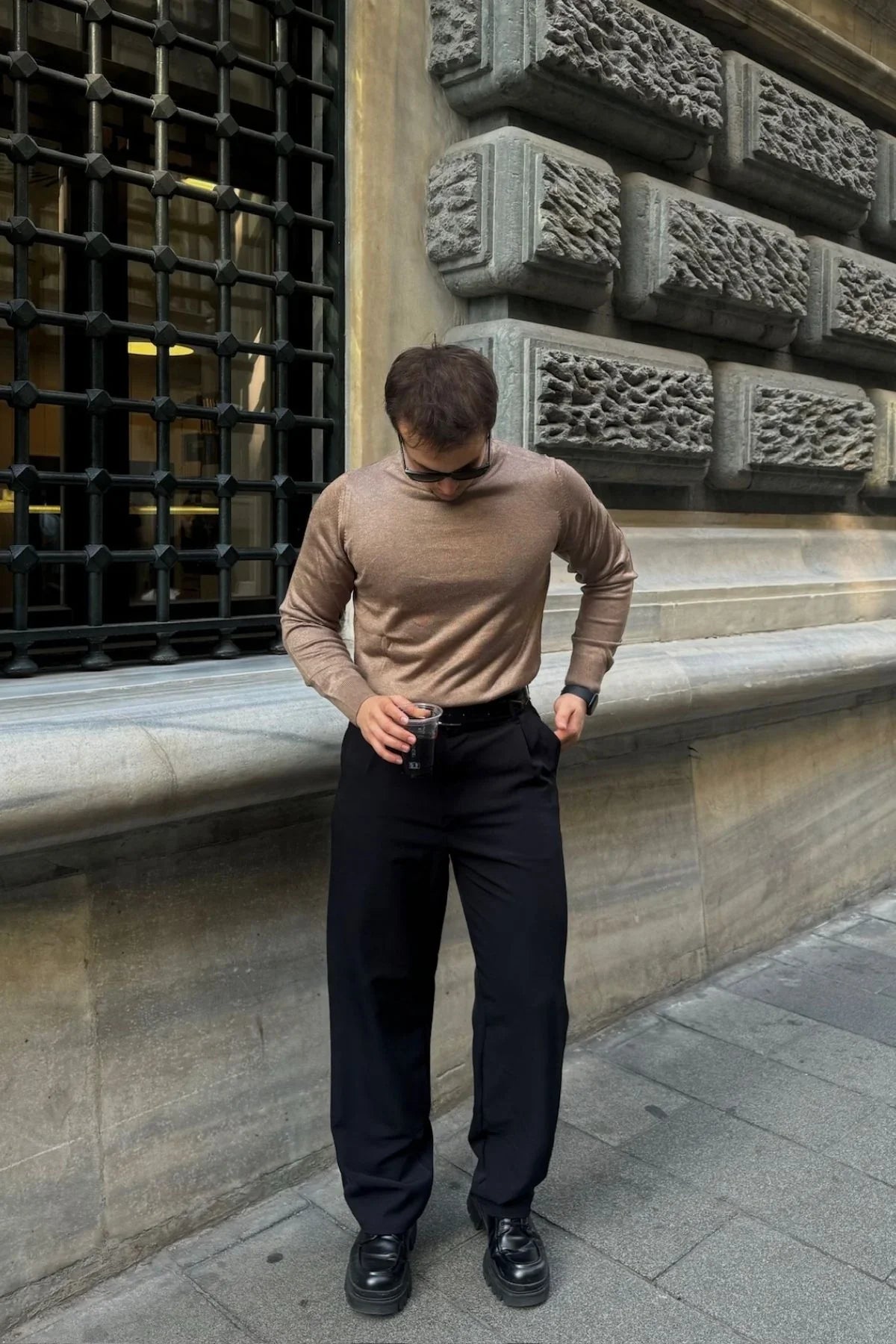 erkek-standart-fit-normal-kesim-bisiklet-yaka-triko-kazak-20143 - Livio Ferri