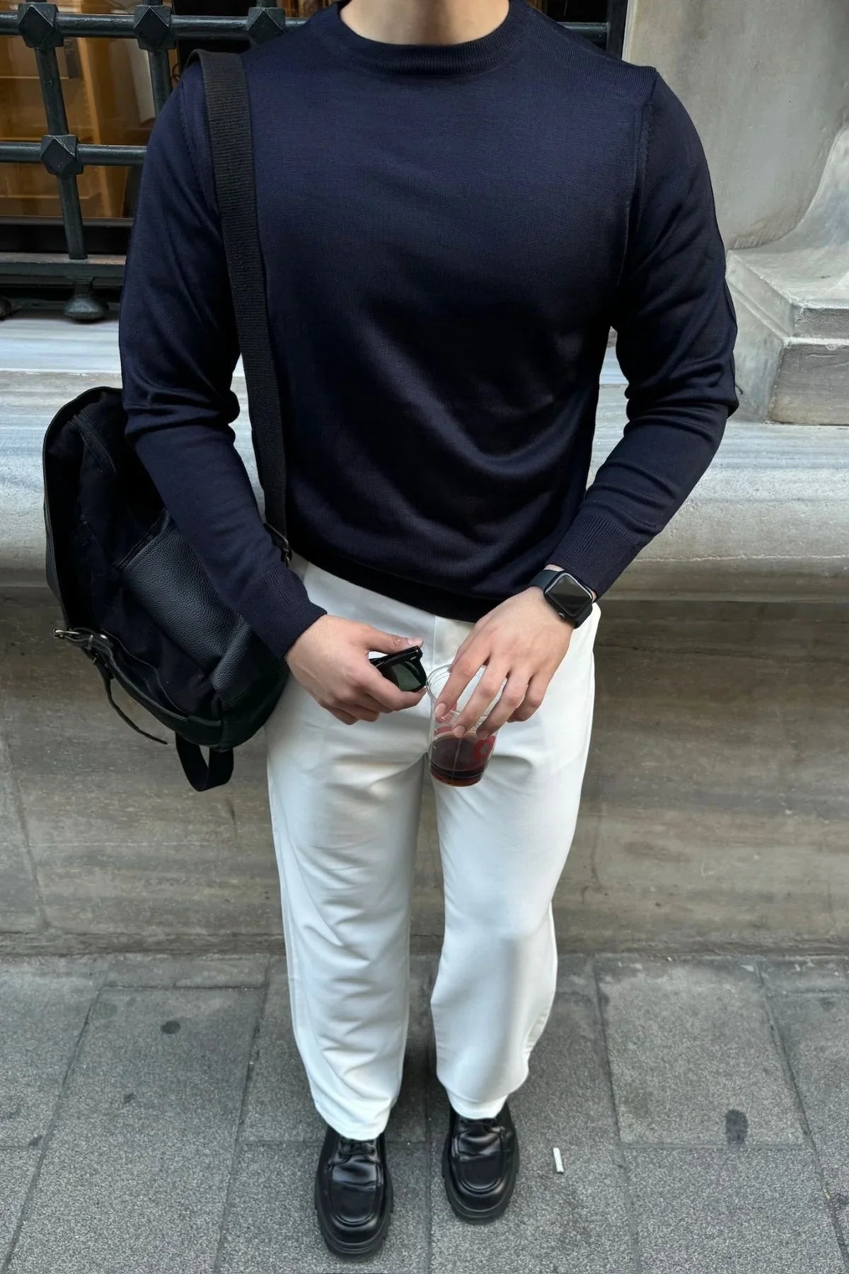 erkek-standart-fit-normal-kesim-bisiklet-yaka-triko-kazak-20144 - Livio Ferri