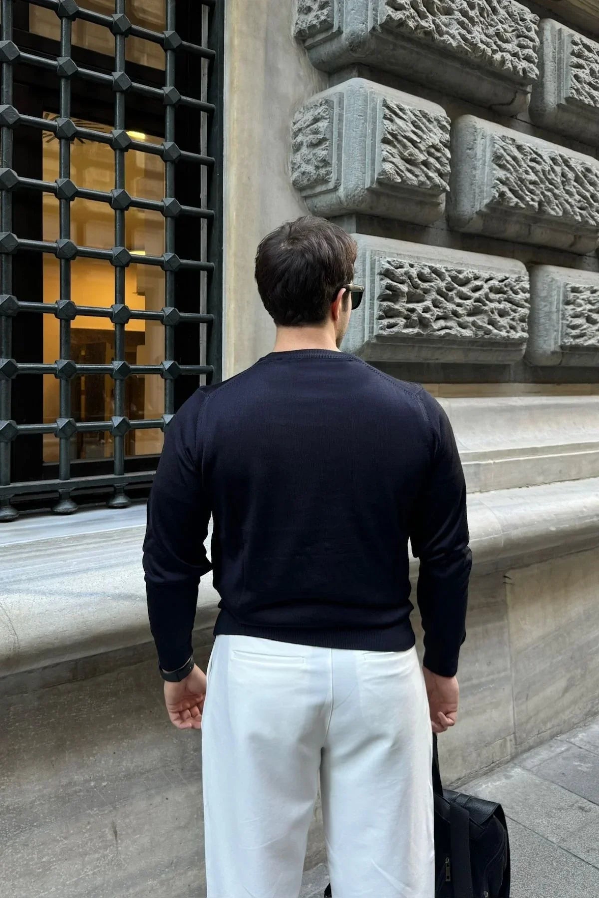 erkek-standart-fit-normal-kesim-bisiklet-yaka-triko-kazak-20148 - Livio Ferri