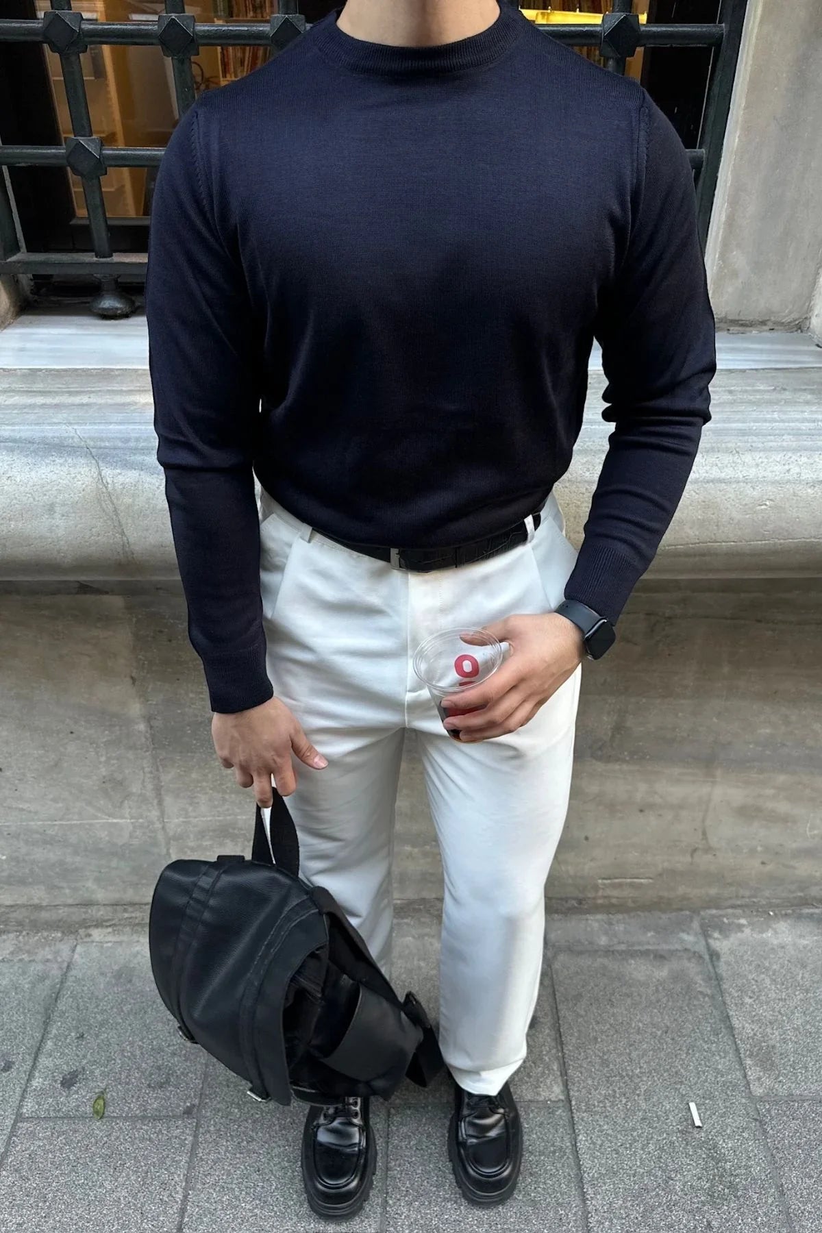 erkek-standart-fit-normal-kesim-bisiklet-yaka-triko-kazak-20149 - Livio Ferri