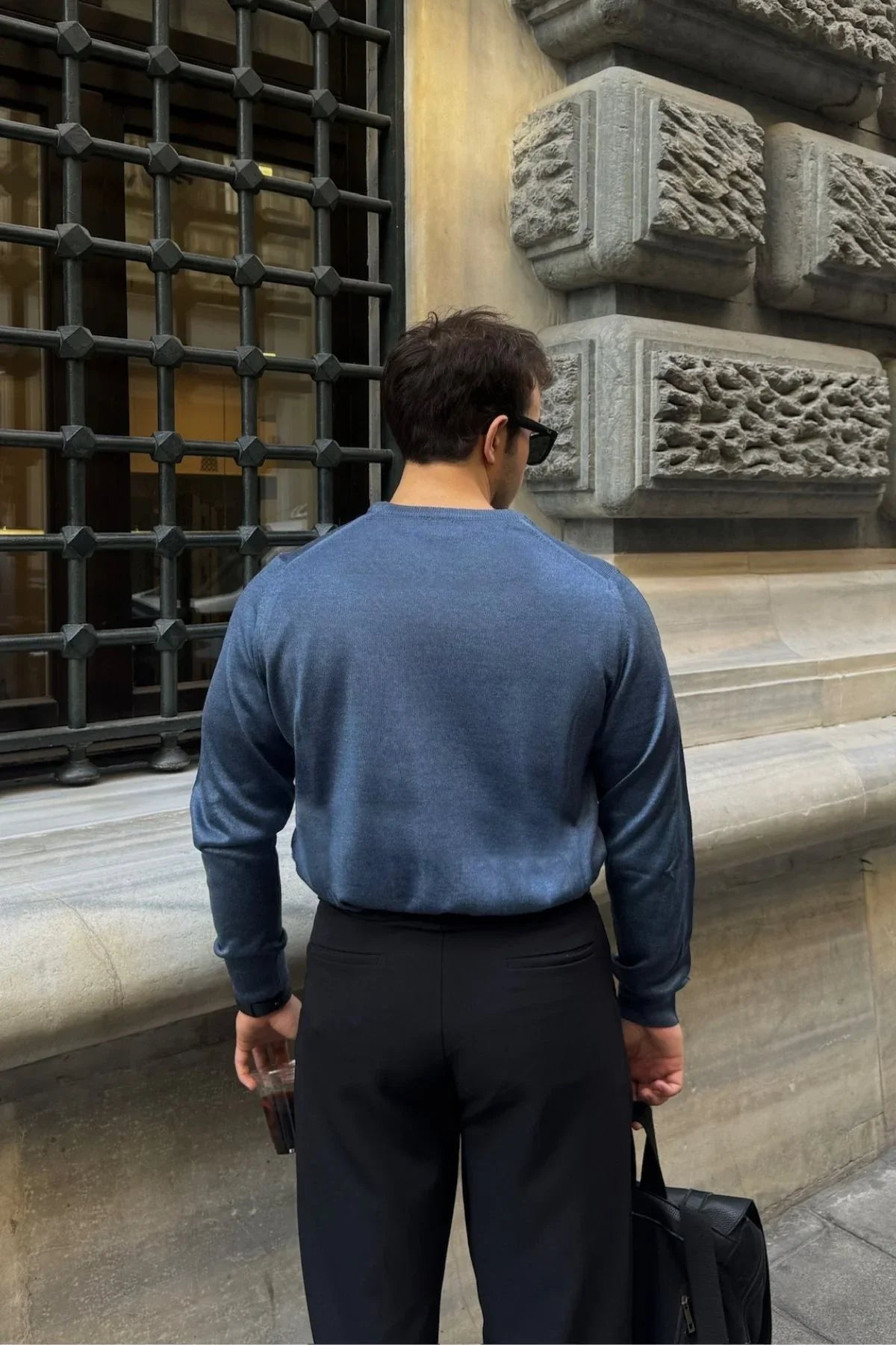 erkek-standart-fit-normal-kesim-bisiklet-yaka-triko-kazak-20157 - Livio Ferri