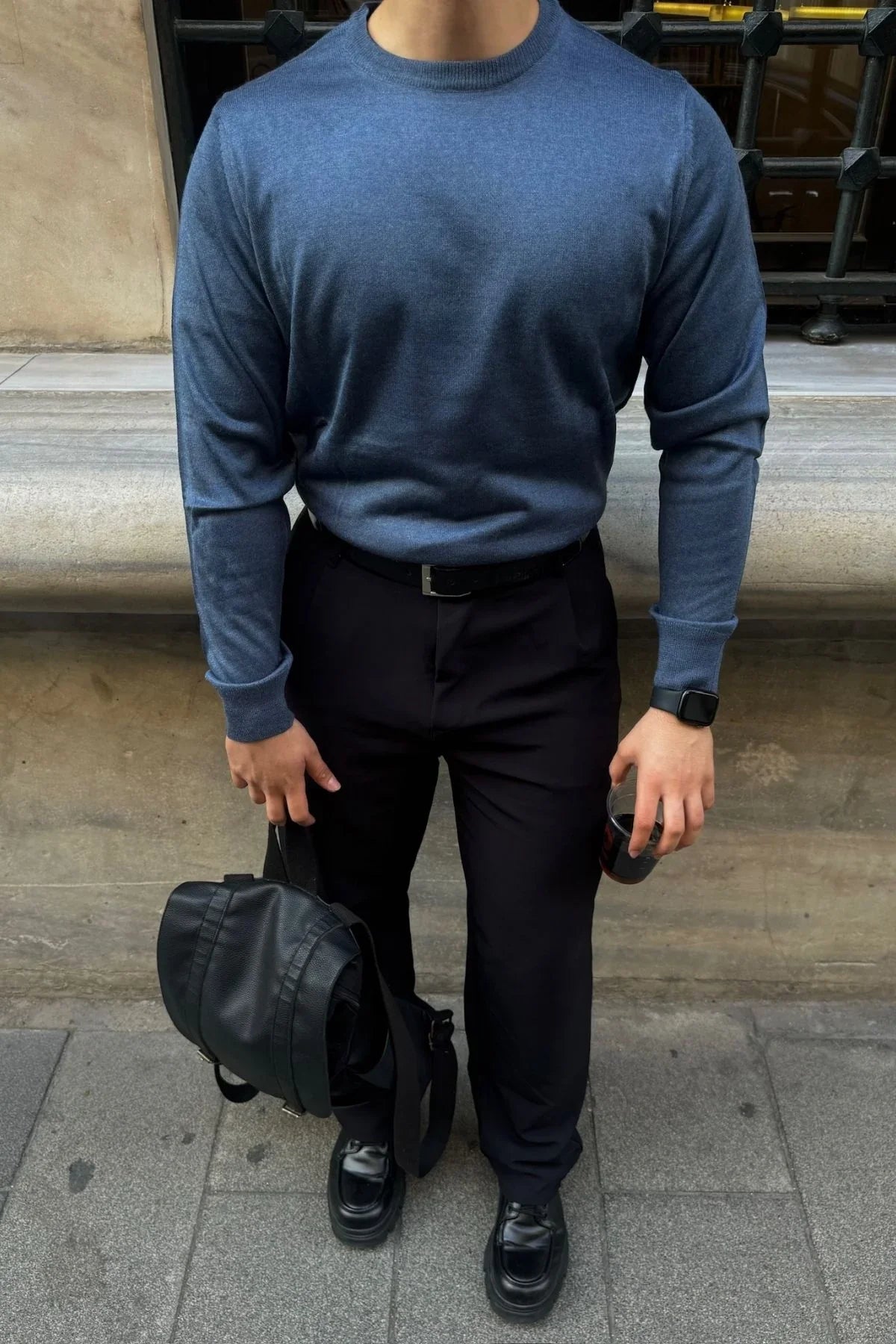 erkek-standart-fit-normal-kesim-bisiklet-yaka-triko-kazak-20158 - Livio Ferri