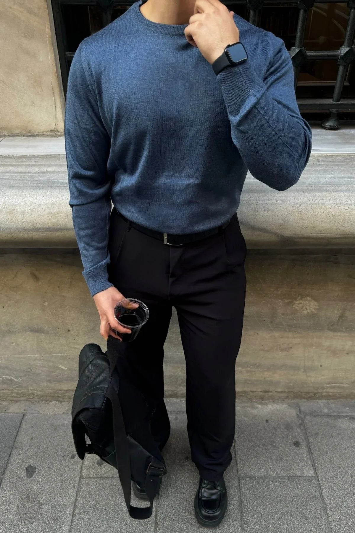 erkek-standart-fit-normal-kesim-bisiklet-yaka-triko-kazak-20159 - Livio Ferri