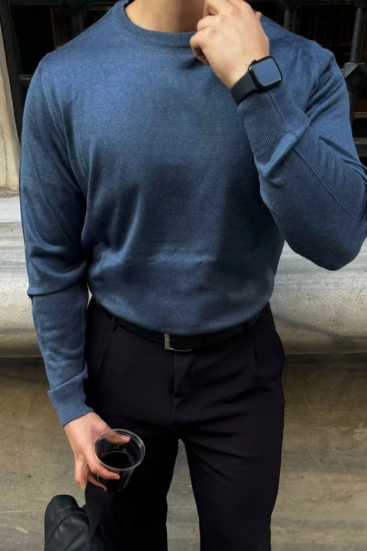 erkek-standart-fit-normal-kesim-bisiklet-yaka-triko-kazak-20160 - Livio Ferri