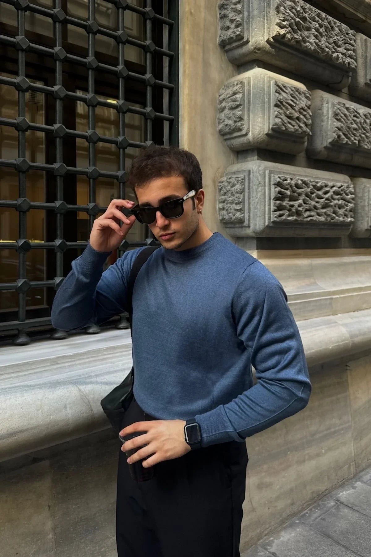 erkek-standart-fit-normal-kesim-bisiklet-yaka-triko-kazak-20162 - Livio Ferri