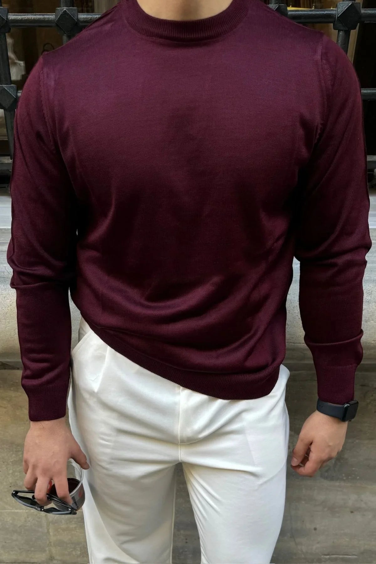 erkek-standart-fit-normal-kesim-bisiklet-yaka-triko-kazak-20164 - Livio Ferri