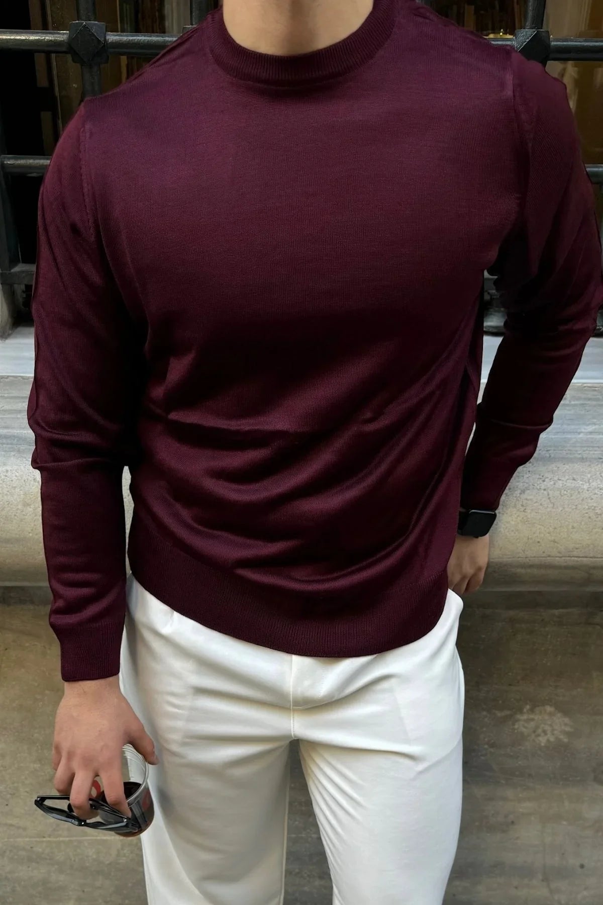 erkek-standart-fit-normal-kesim-bisiklet-yaka-triko-kazak-20166 - Livio Ferri