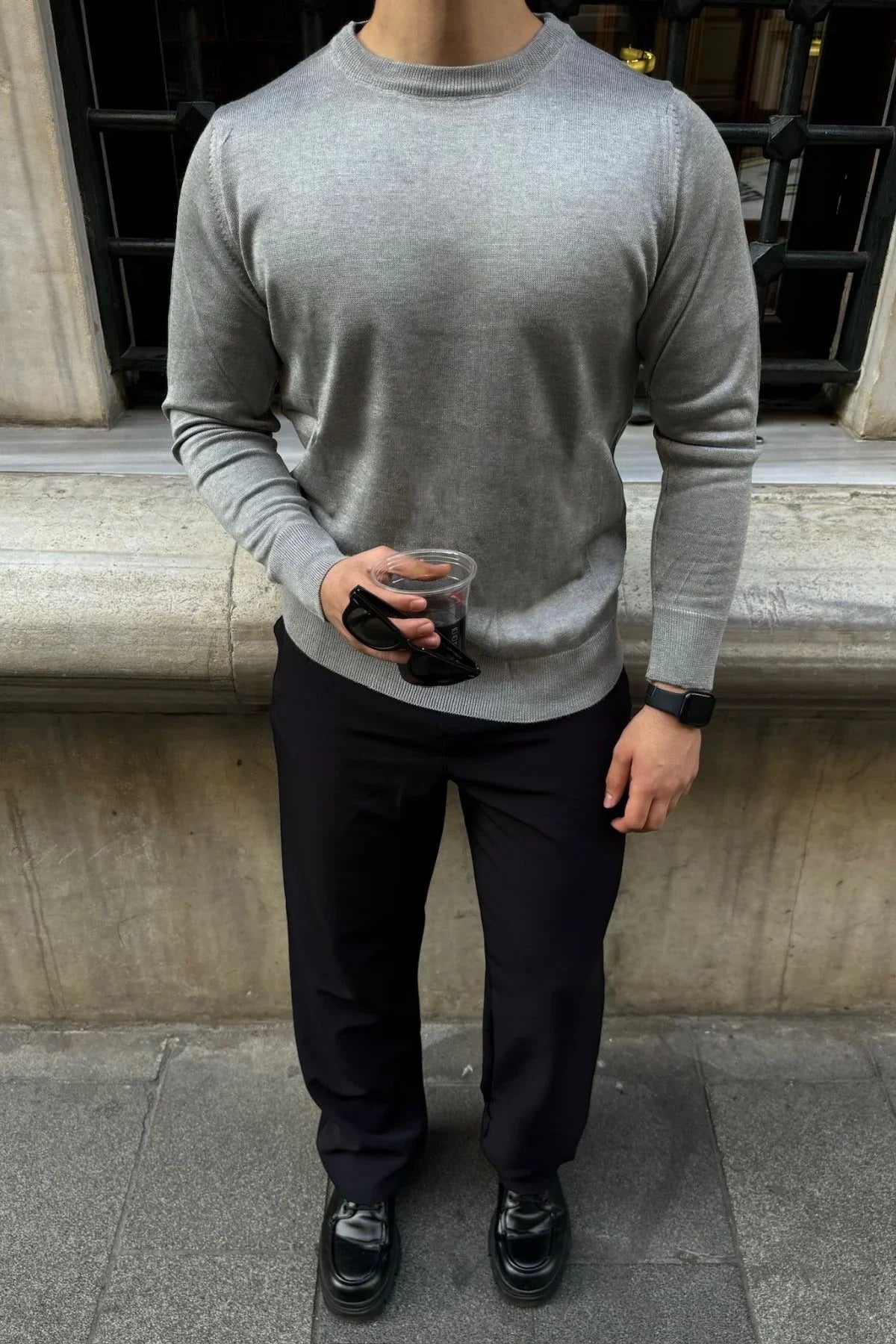 erkek-standart-fit-normal-kesim-bisiklet-yaka-triko-kazak-20168 - Livio Ferri