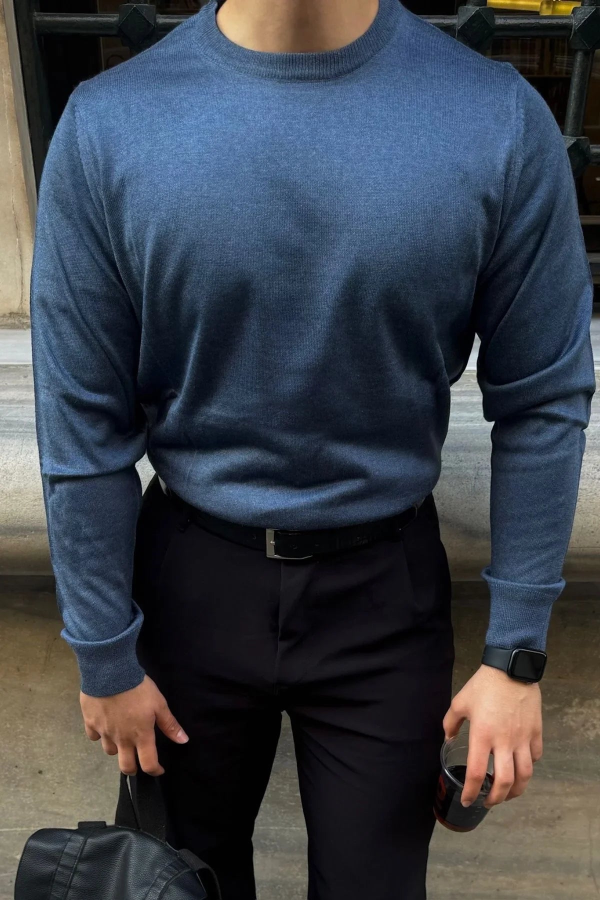 erkek-standart-fit-normal-kesim-bisiklet-yaka-triko-kazak-20173 - Livio Ferri