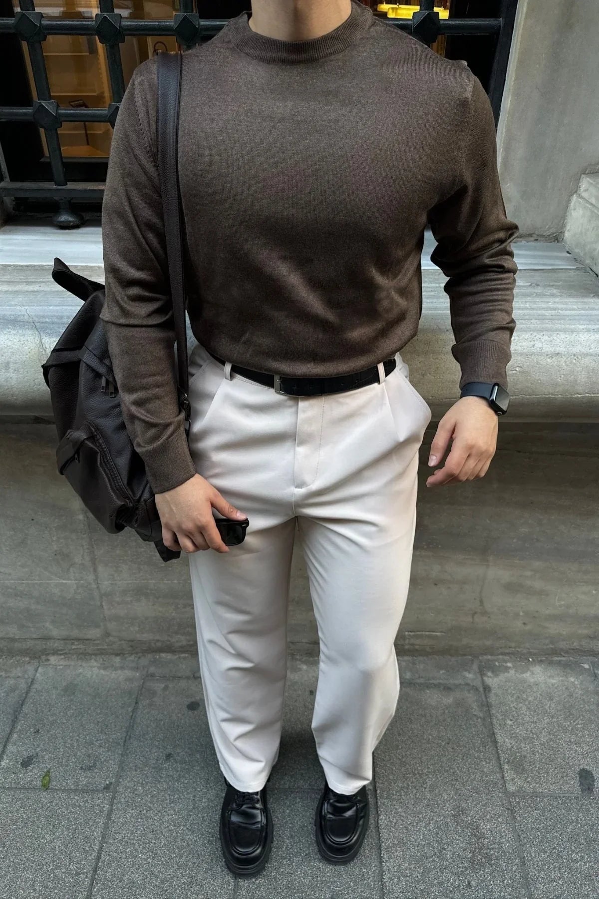 erkek-standart-fit-normal-kesim-bisiklet-yaka-triko-kazak-20175 - Livio Ferri