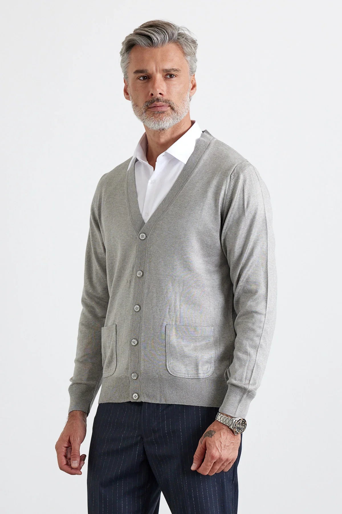 Erkek Standart Fit Normal Kesim Cepli Triko Hırka - Livio Ferri