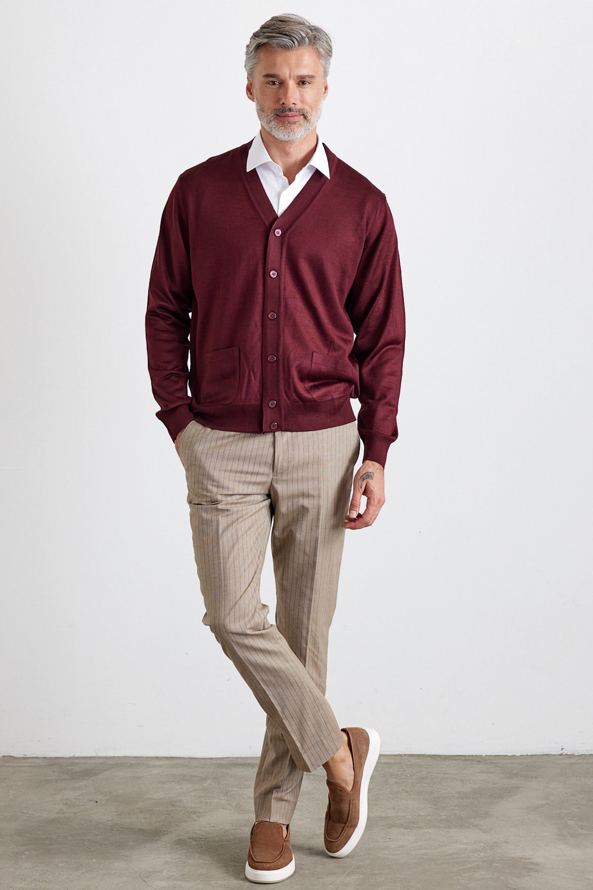 Erkek Standart Fit Normal Kesim Cepli Triko Hırka - Livio Ferri