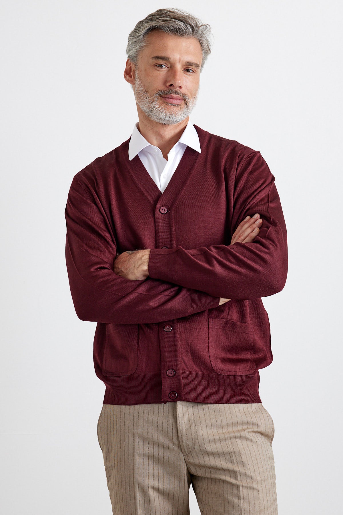 Erkek Standart Fit Normal Kesim Cepli Triko Hırka - Livio Ferri