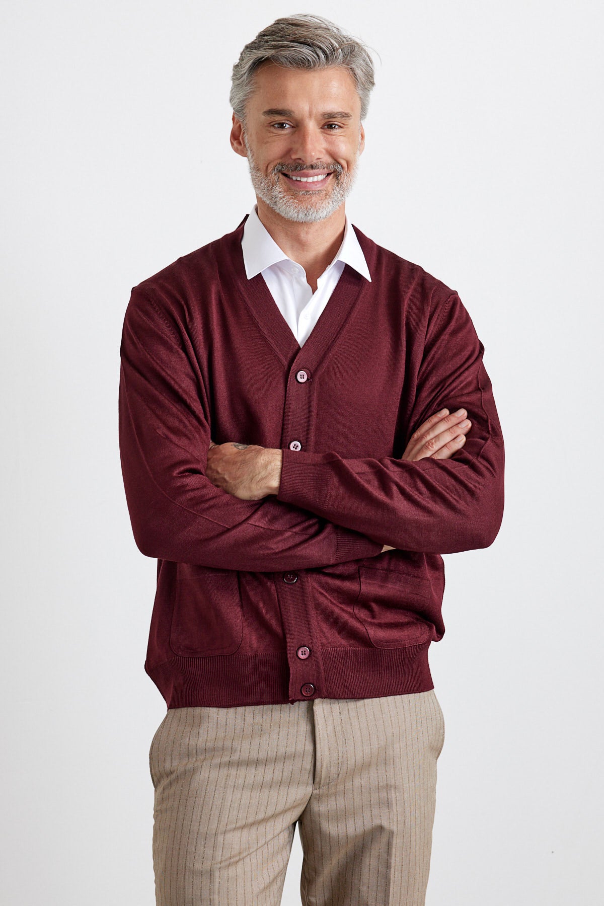 Erkek Standart Fit Normal Kesim Cepli Triko Hırka - Livio Ferri