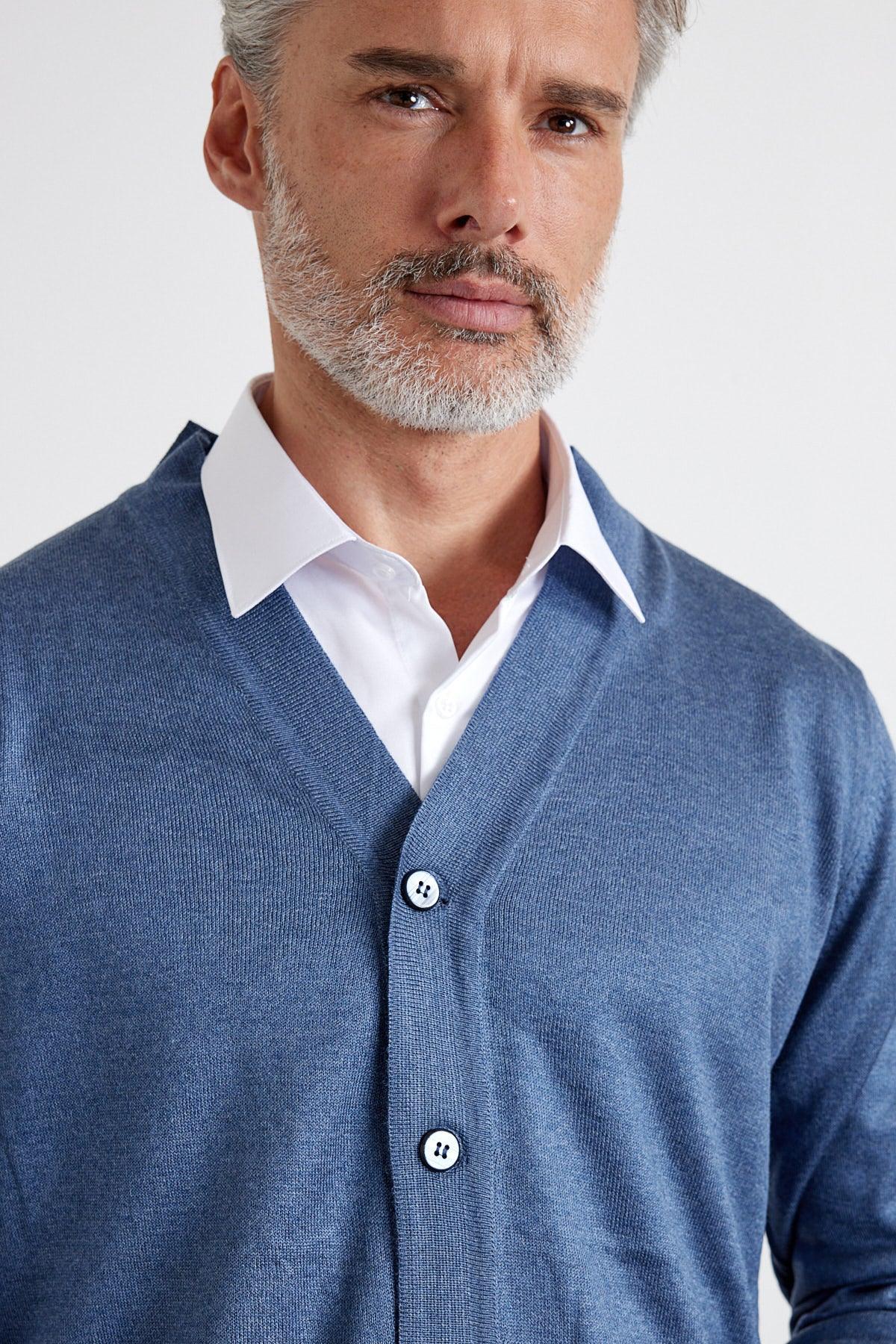 Erkek Standart Fit Normal Kesim Cepli Triko Hırka - Livio Ferri