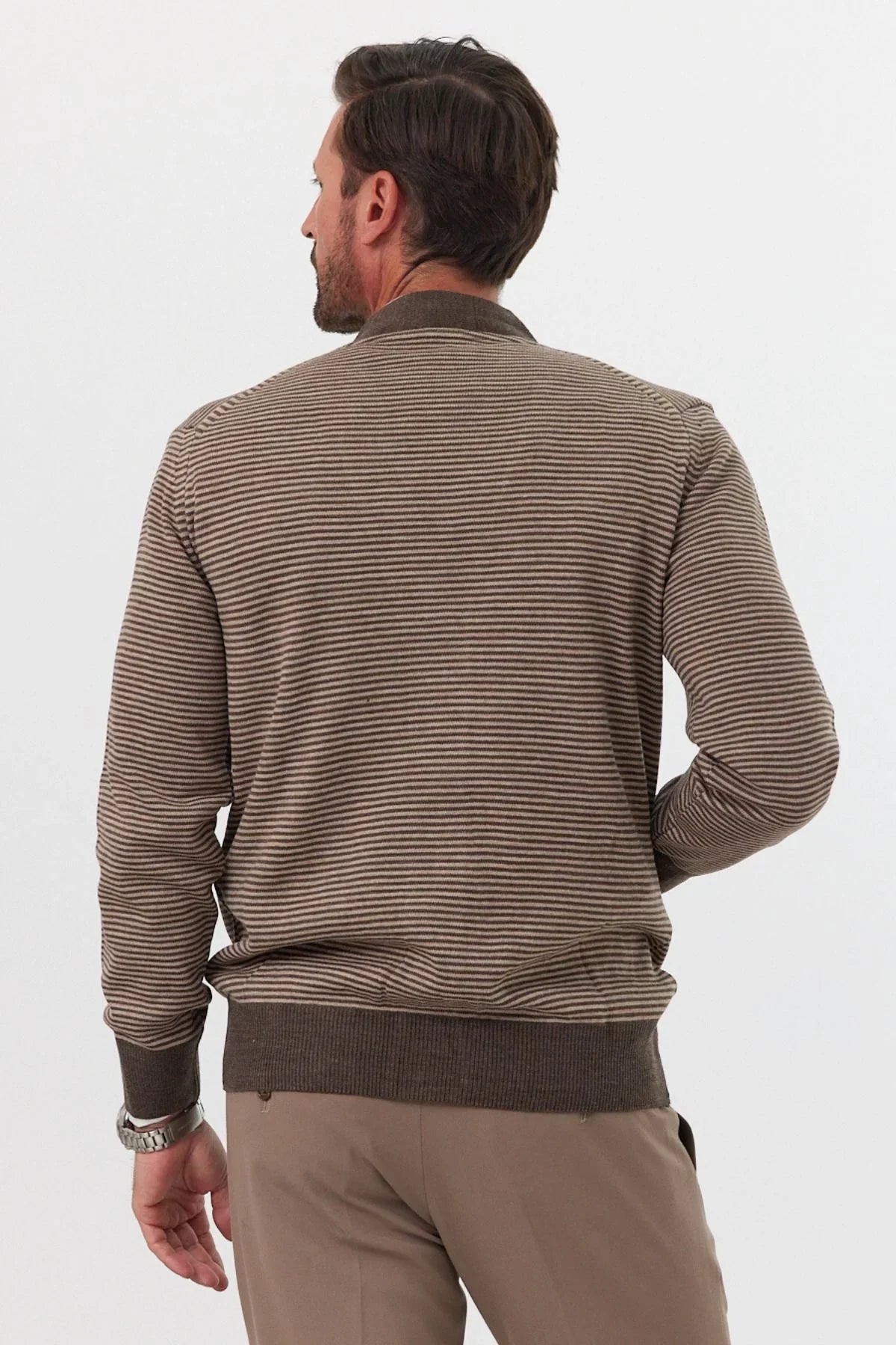 Erkek Standart Fit Normal Kesim Cepli Hırka Triko - Livio Ferri