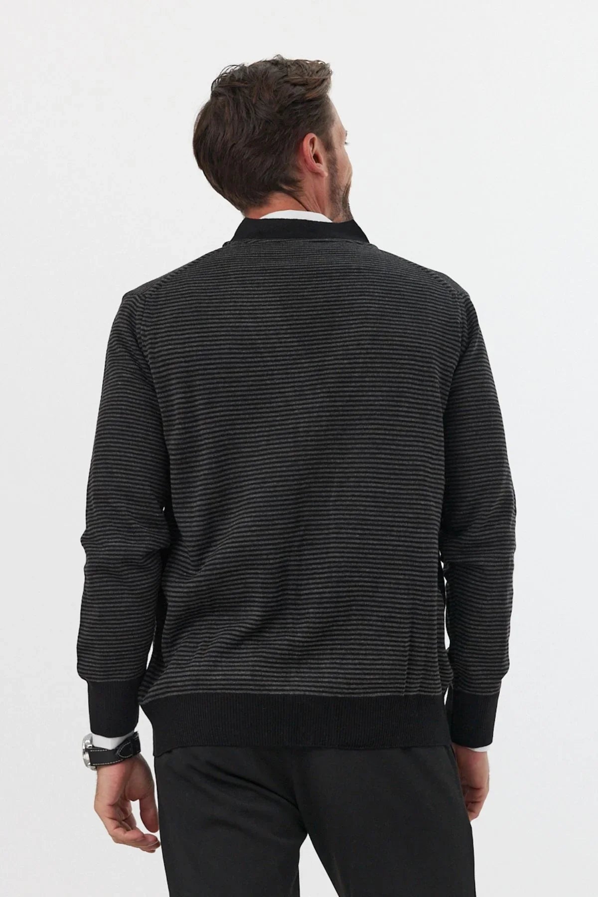 Erkek Standart Fit Normal Kesim Cepli Hırka Triko - Livio Ferri