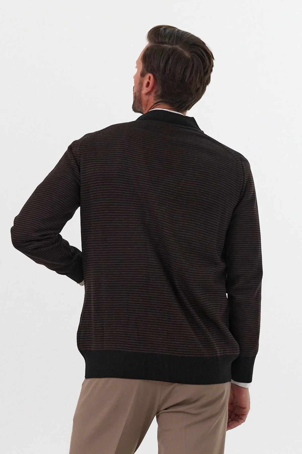 Erkek Standart Fit Normal Kesim Cepli Hırka Triko - Livio Ferri