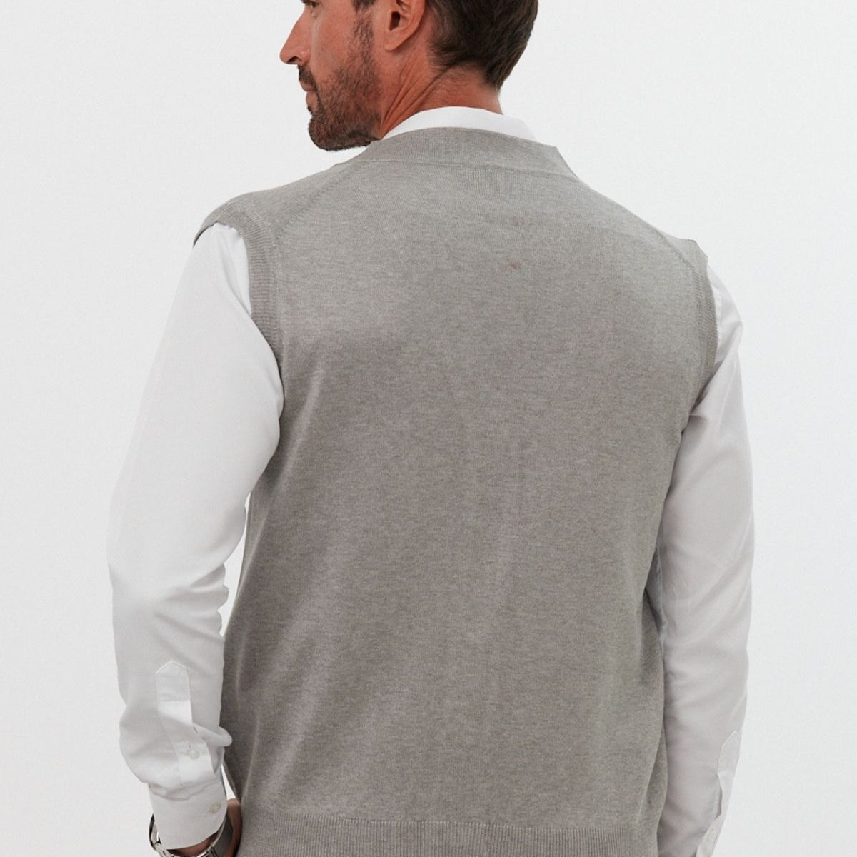 Erkek Standart Fit Normal Kesim Cepli Triko Yelek Triko Kazak