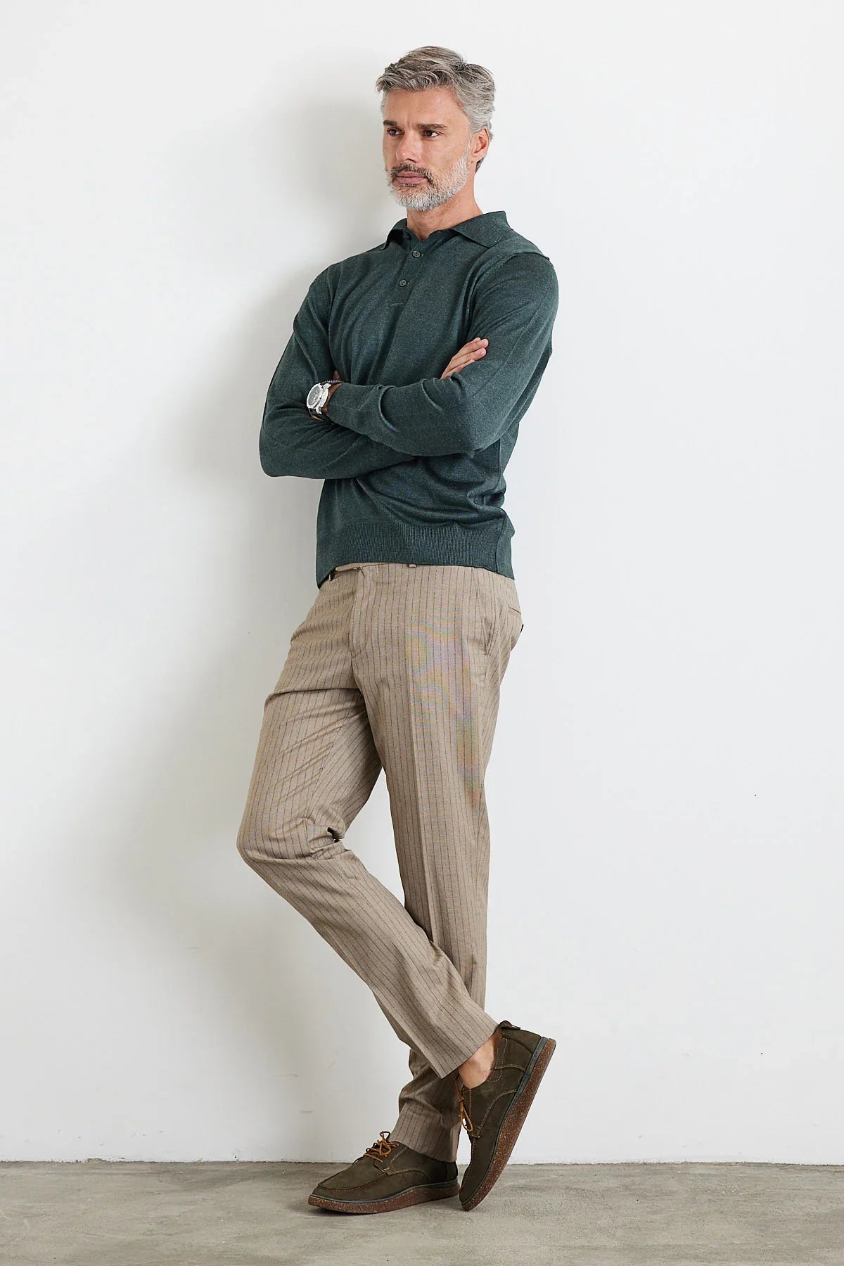 Erkek Standart Fit Normal Kesim Polo Yaka Triko Kazak - Livio Ferri