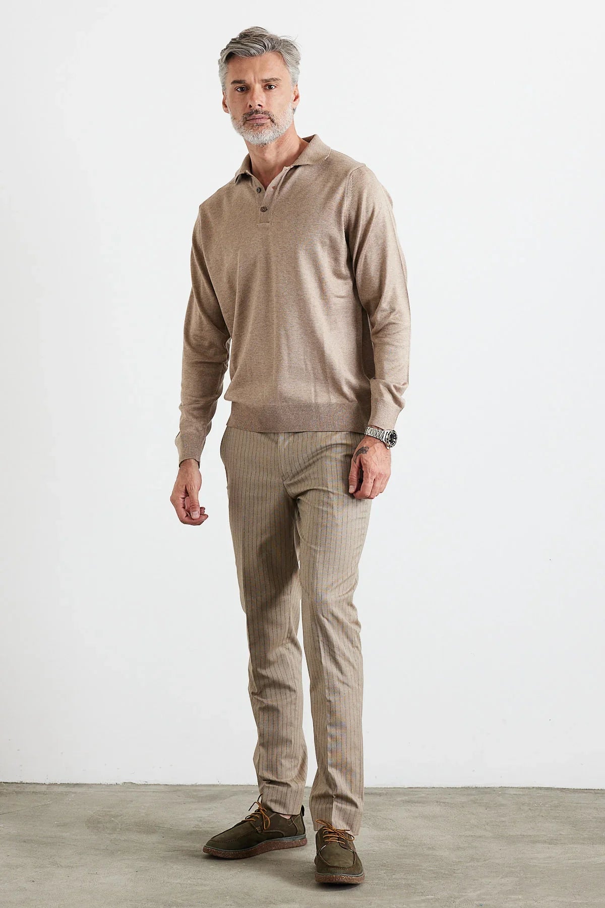 Erkek Standart Fit Normal Kesim Polo Yaka Triko Kazak - Livio Ferri