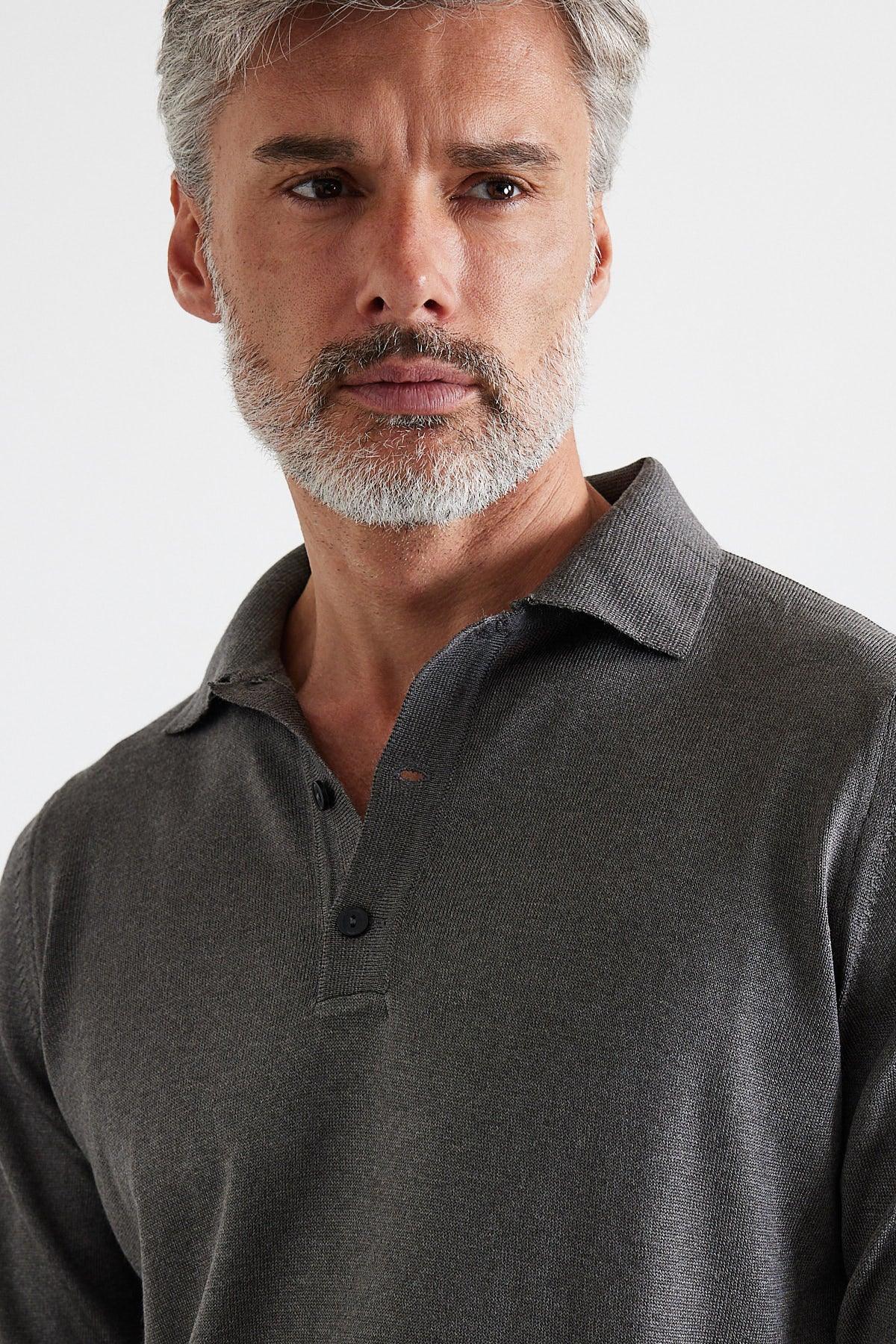 Erkek Standart Fit Normal Kesim Polo Yaka Triko Kazak - Livio Ferri