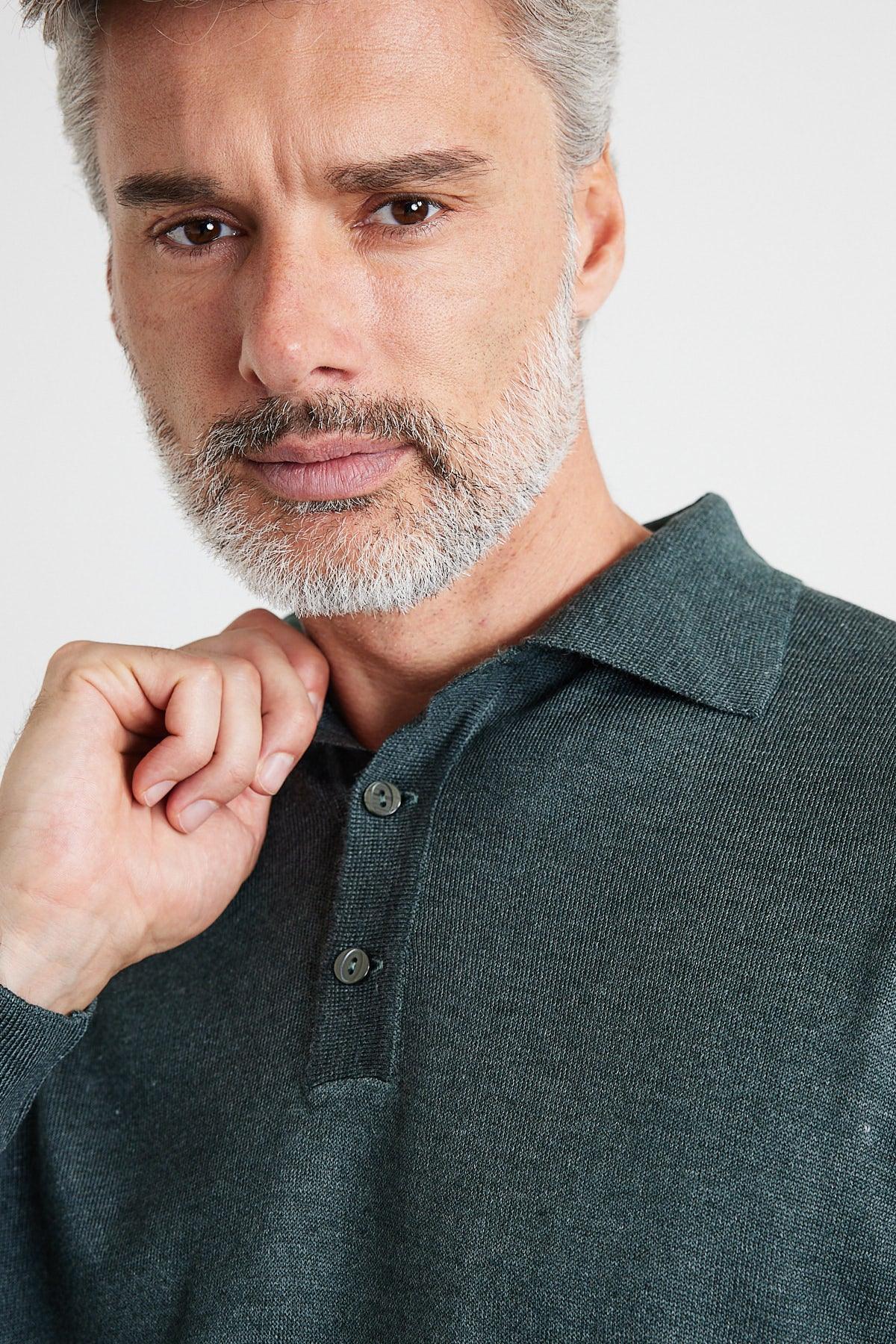 Erkek Standart Fit Normal Kesim Polo Yaka Triko Kazak - Livio Ferri