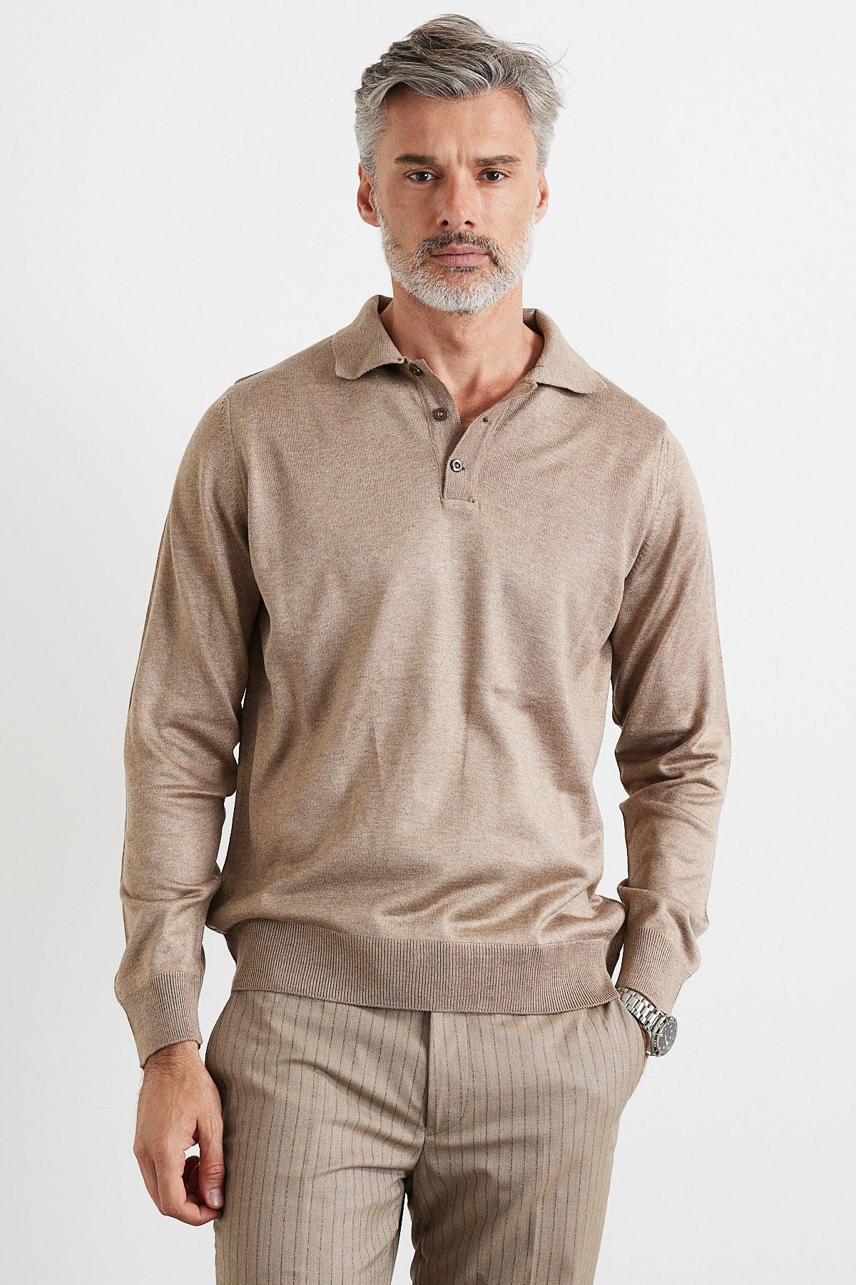 Erkek Standart Fit Normal Kesim Polo Yaka Triko Kazak - Livio Ferri