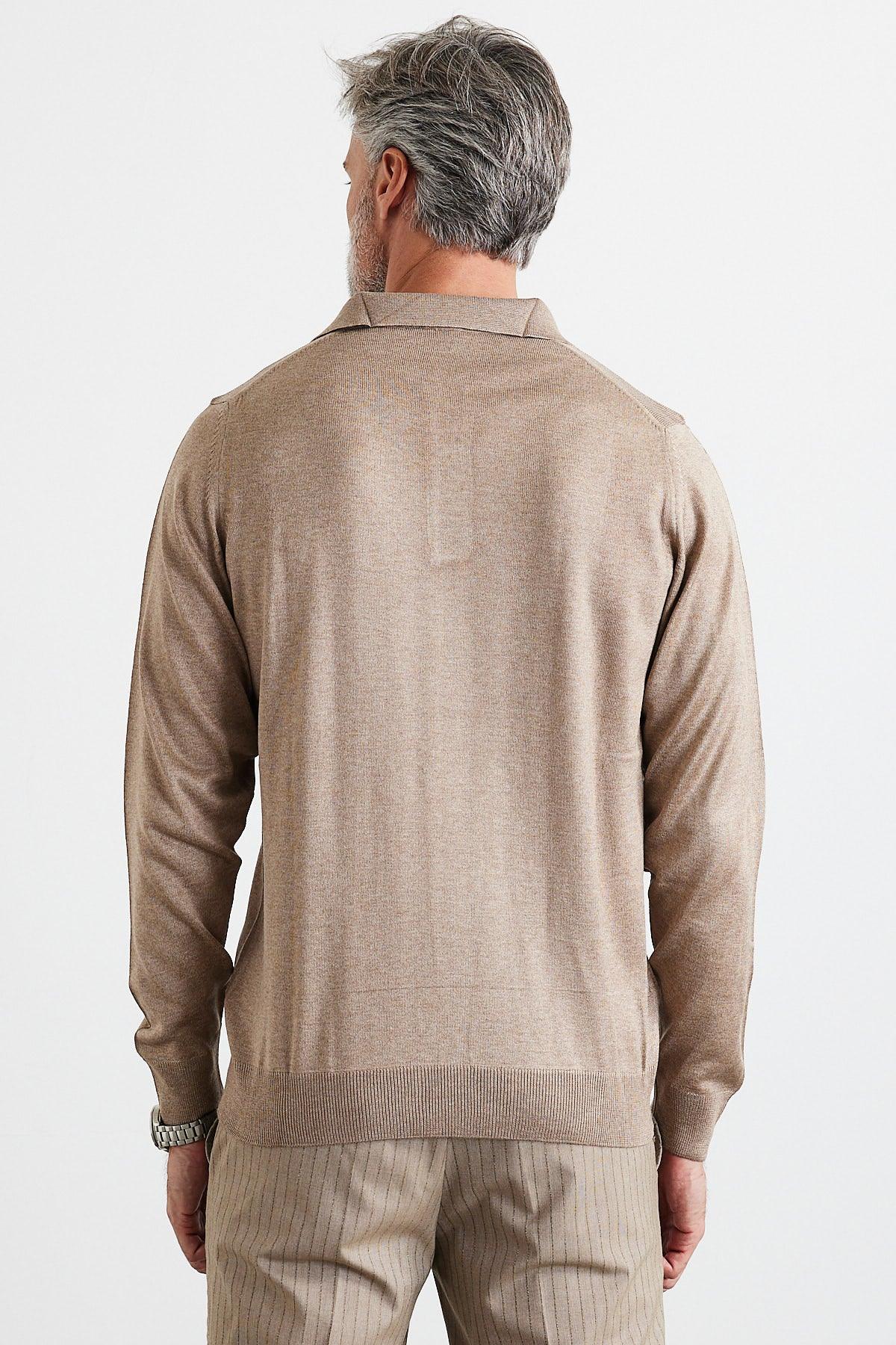 Erkek Standart Fit Normal Kesim Polo Yaka Triko Kazak - Livio Ferri