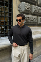erkek-standart-fit-normal-kesim-gomlek-polo-yaka-triko-kazak-20030 - Livio Ferri