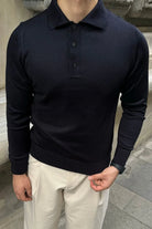 erkek-standart-fit-normal-kesim-gomlek-polo-yaka-triko-kazak-20032 - Livio Ferri