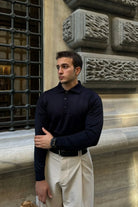 erkek-standart-fit-normal-kesim-gomlek-polo-yaka-triko-kazak-20033 - Livio Ferri