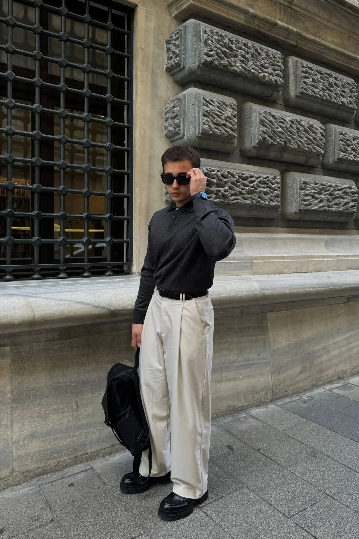 Erkek Standart Fit Normal Kesim Polo Yaka Triko Kazak - Livio Ferri