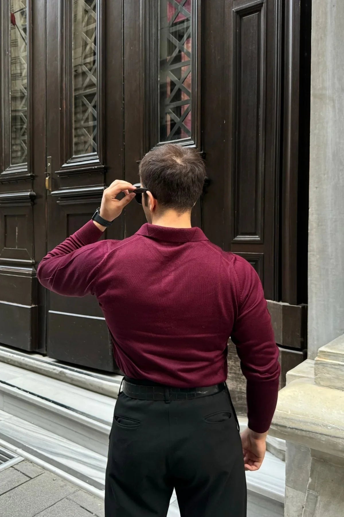 Erkek Standart Fit Normal Kesim Polo Yaka Triko Kazak - Livio Ferri