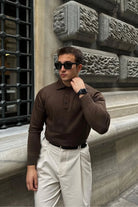 erkek-standart-fit-normal-kesim-gomlek-polo-yaka-triko-kazak-20040 - Livio Ferri