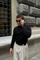 erkek-standart-fit-normal-kesim-gomlek-polo-yaka-triko-kazak-20048 - Livio Ferri
