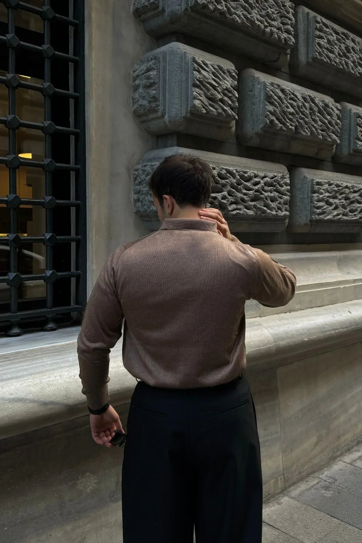 Erkek Standart Fit Normal Kesim Polo Yaka Triko Kazak - Livio Ferri