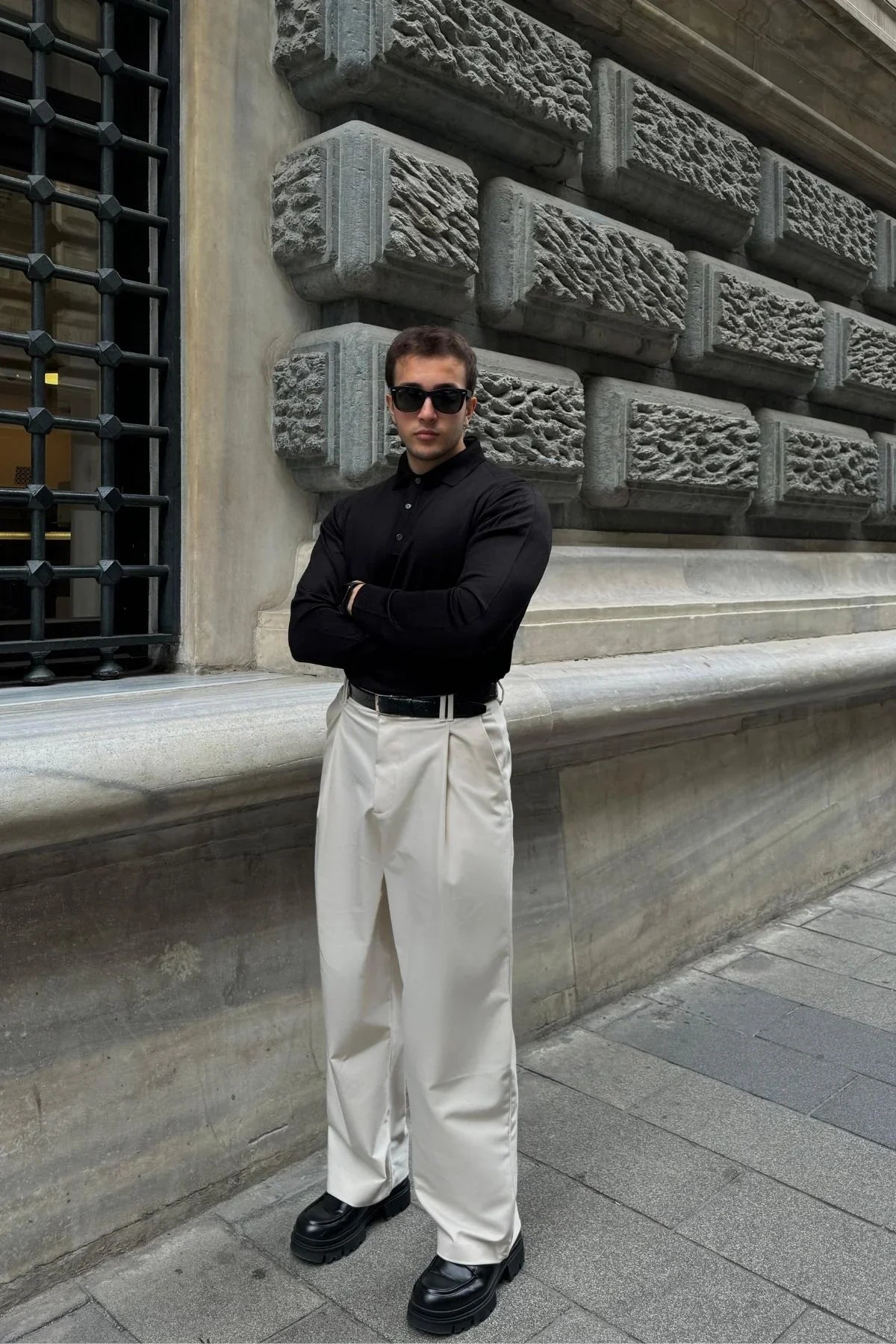 Erkek Standart Fit Normal Kesim Polo Yaka Triko Kazak - Livio Ferri