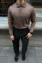 erkek-standart-fit-normal-kesim-gomlek-polo-yaka-triko-kazak-20074 - Livio Ferri