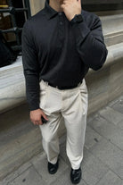 erkek-standart-fit-normal-kesim-gomlek-polo-yaka-triko-kazak-20080 - Livio Ferri