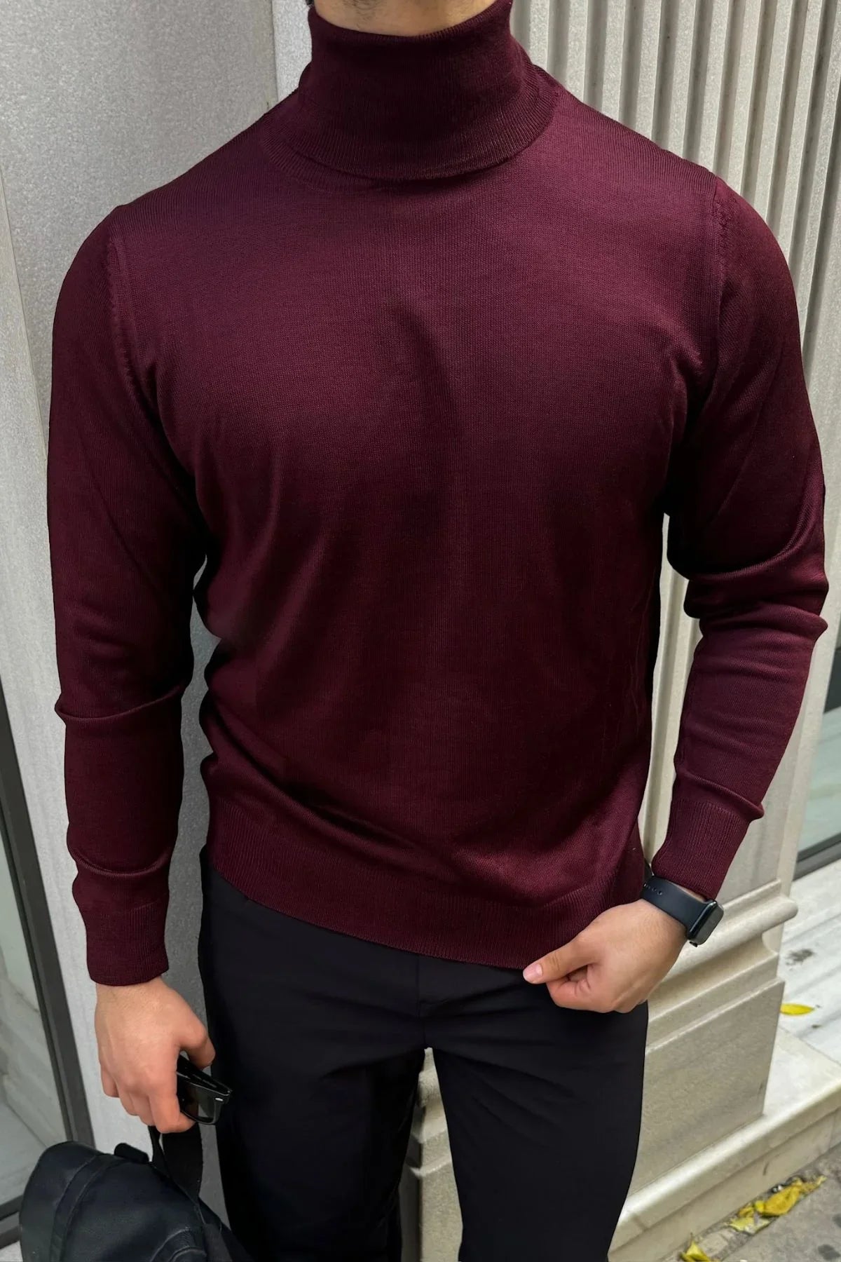 erkek-standart-fit-normal-kesim-tam-balikci-bogazli-yaka-triko-kazak-20180 - Livio Ferri