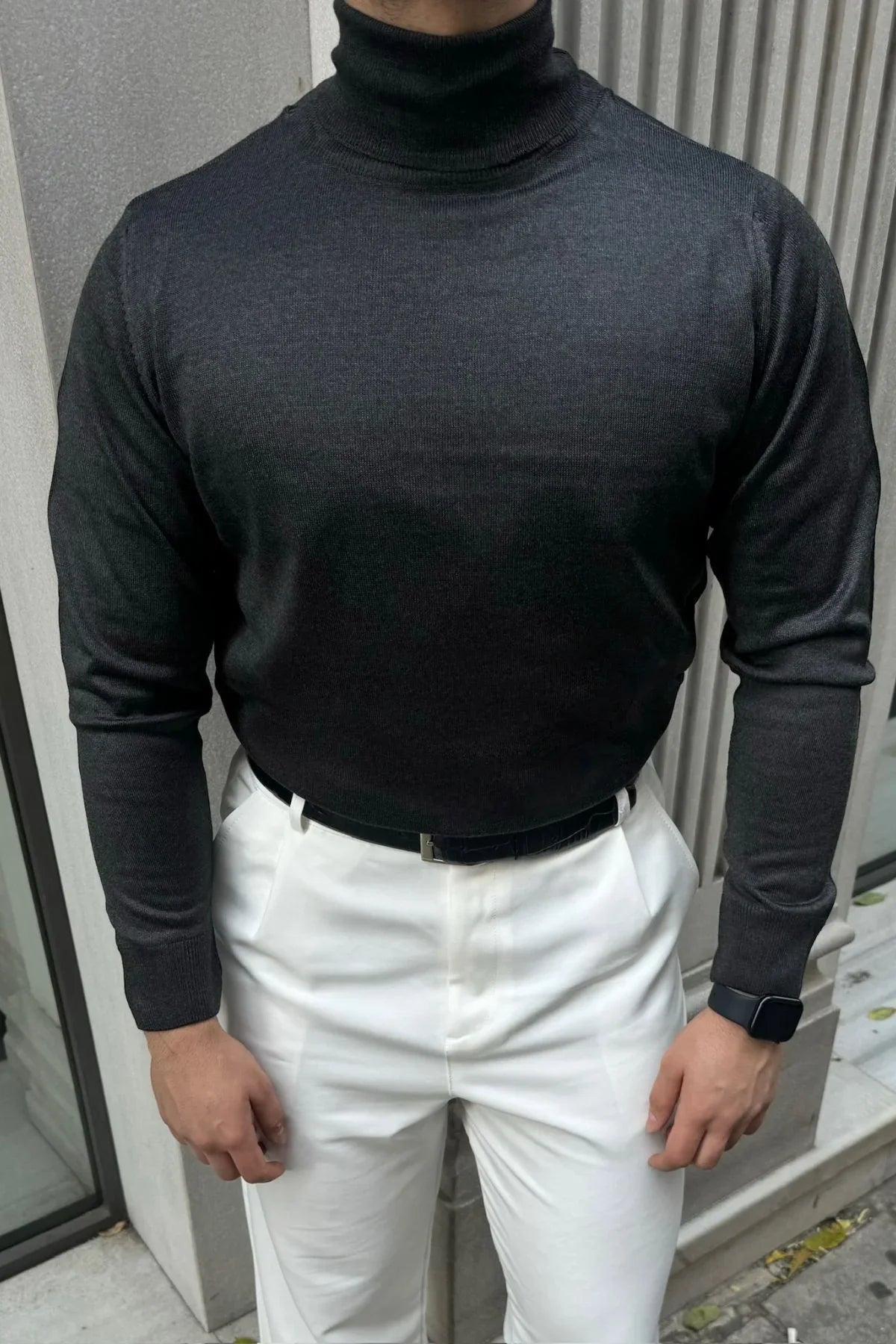 erkek-standart-fit-normal-kesim-tam-balikci-bogazli-yaka-triko-kazak-20182 - Livio Ferri
