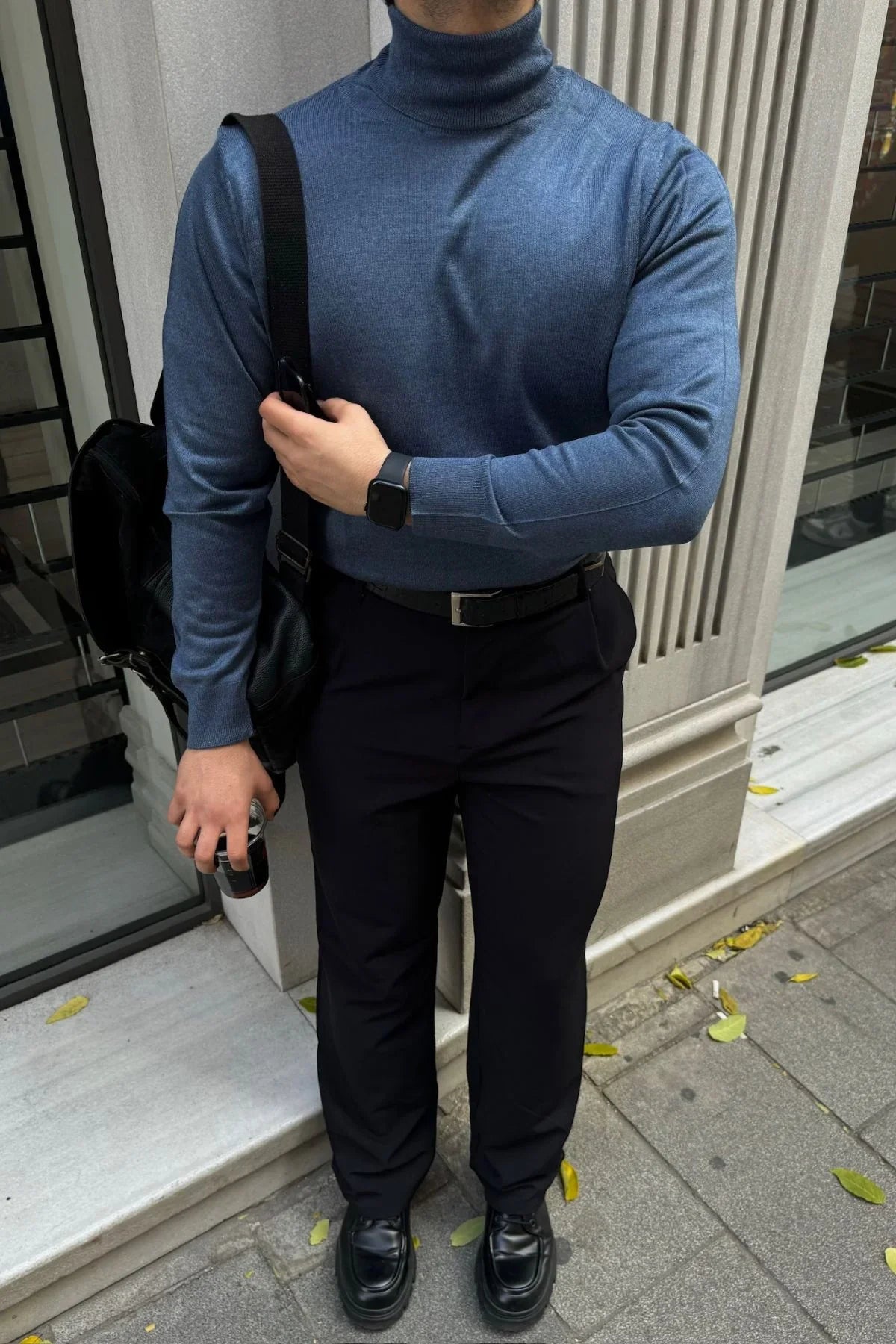 erkek-standart-fit-normal-kesim-tam-balikci-bogazli-yaka-triko-kazak-20190 - Livio Ferri