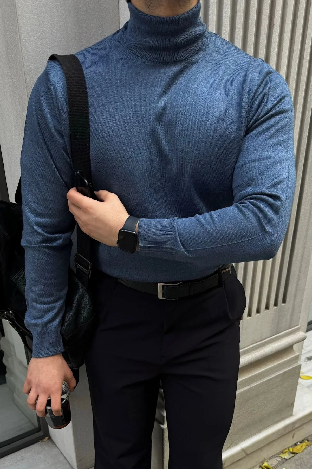 erkek-standart-fit-normal-kesim-tam-balikci-bogazli-yaka-triko-kazak-20191 - Livio Ferri